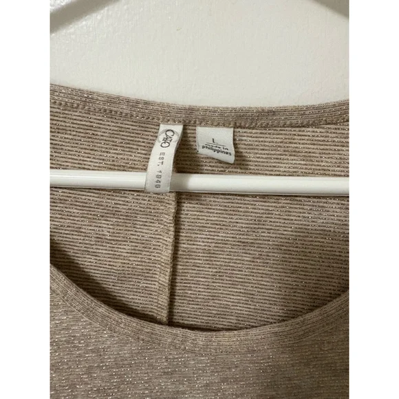 Cato Women’s Gold Shimmer Blouse long sleeve size Large - Picture 8 of 10